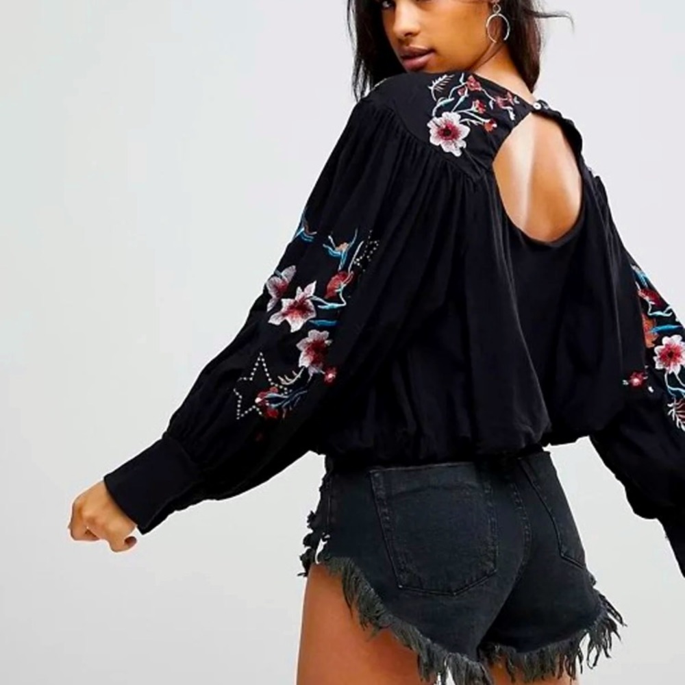 Free People embroidered Lita top